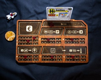 Terraforming Mars Player Resource Board - Two-Toned Cognac & Kona - STRATA STRIKE