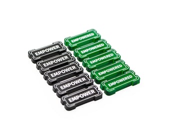 Riftbound - Empower & Empowered Transparent Acrylic Tokens – 10 Single-Sided Set - STRATA STRIKE