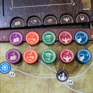 STRATA STRIKE Eldritch Horror Wooden Impairment Tokens Negative Skill Tokens image 1