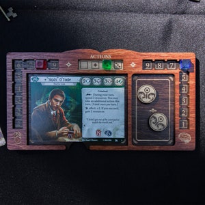 STRATA STRIKE | Arkham Horror LCG Player Board - Two-toned Cognac and Kona Colors