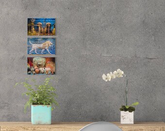 Egyptian Wall Art Set | Egyptian Home Decor | Egyptian Artifacts | Egypt Fans | Egypt Home Decor | Egyptian Art | Egyptian Collector Gift