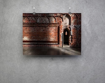 Foto de catedral en el castillo de Malbork / Zamek Polonia - Impresión de arte en la pared
