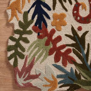 Justina Blakeney Multicolored Flowers Hand-Tufted 100% Wool Handmade Area Rug Carpet for Home, Bedroom, Living Room, Kids Room, Any Room