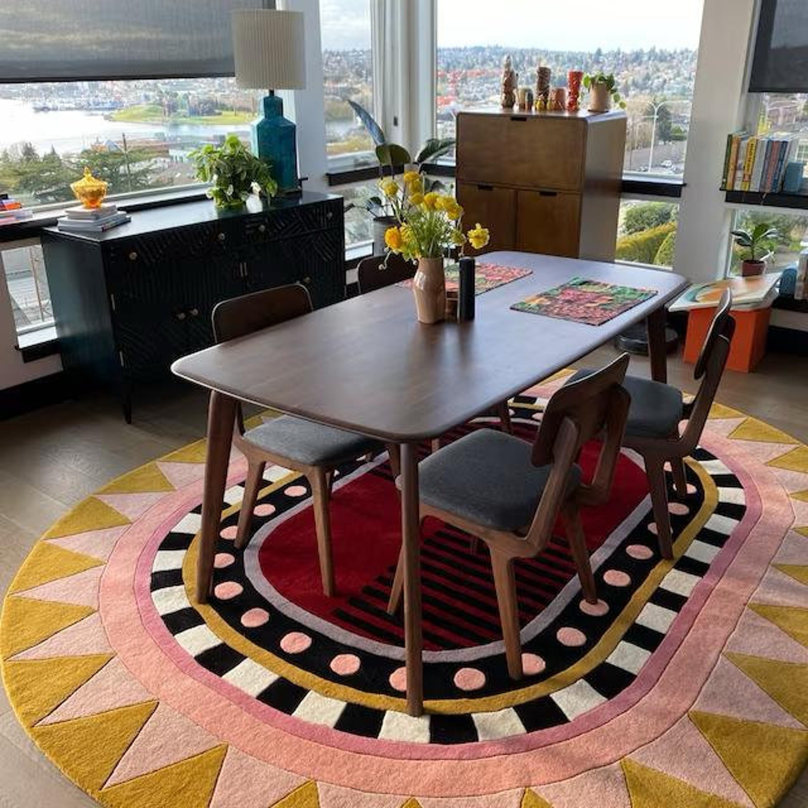 High Light Dinner Room Lovely Pink Rug Carpets 100 Wool Handtufted Rug