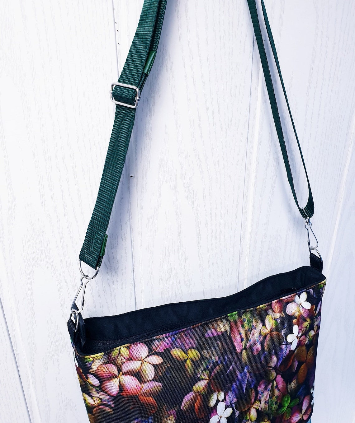 Green messenger bag made of ecological leather with waterproof Etsy