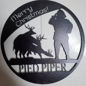 CHRISTMAS MONOGRAM  -11 inches- santa - reindeer - christmas gift - gag gift - white elephant - christmas decor - wall decor - ornaments -