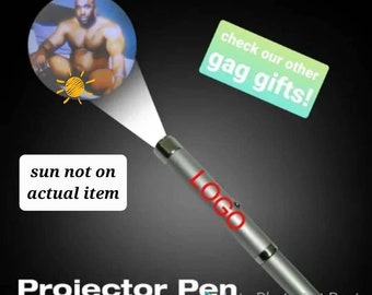 Cartoon projector pen. - white elephant- gag gift - pen - funny pen- The legend - gag gift - funny - penis - stocking stuffer - wood