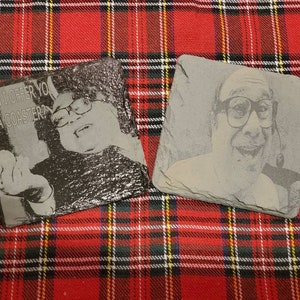 Frank reynolds inspired slate coasters - always sunny - can I offer you an egg - trying times - danny devito- gag gift - funny decor - drink