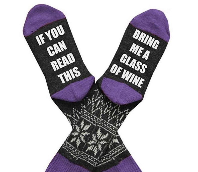 Wine Socks Funny Socks Gag Gift White Elephant Gag Etsy