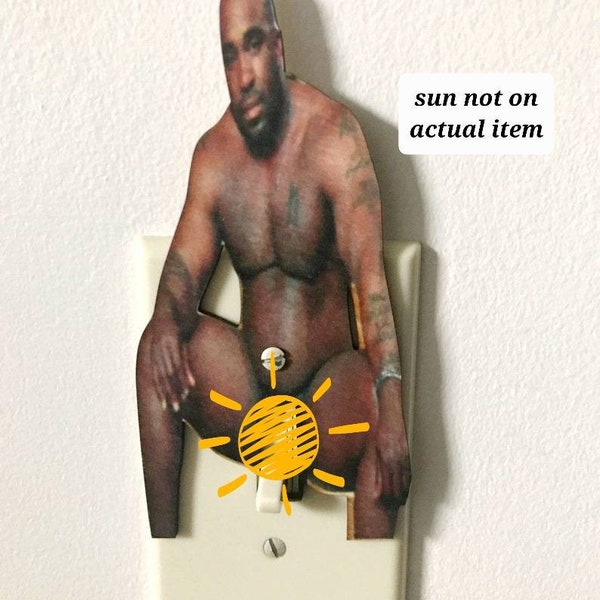 light switch cover . Custom.  For single pole switch. The legend inspired - wood  - gag gift - penis - funny - 2020 - tiger king - elephant