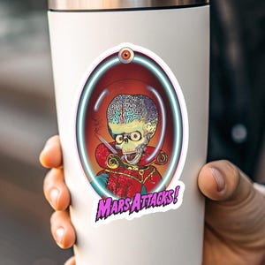 ¡Mars Attacks! Pegatina de vinilo para selfies de embajador - Varios tamaños