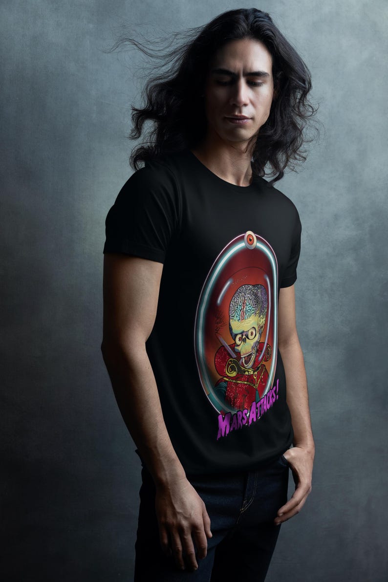 Mars Attacks Alien T-Shirt, Quirky Graphic Tee, Sci-Fi Art Shirt image 4