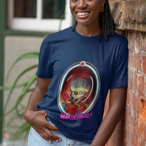 Mars Attacks Alien T-Shirt, Quirky Graphic Tee, Sci-Fi Art Shirt image 5