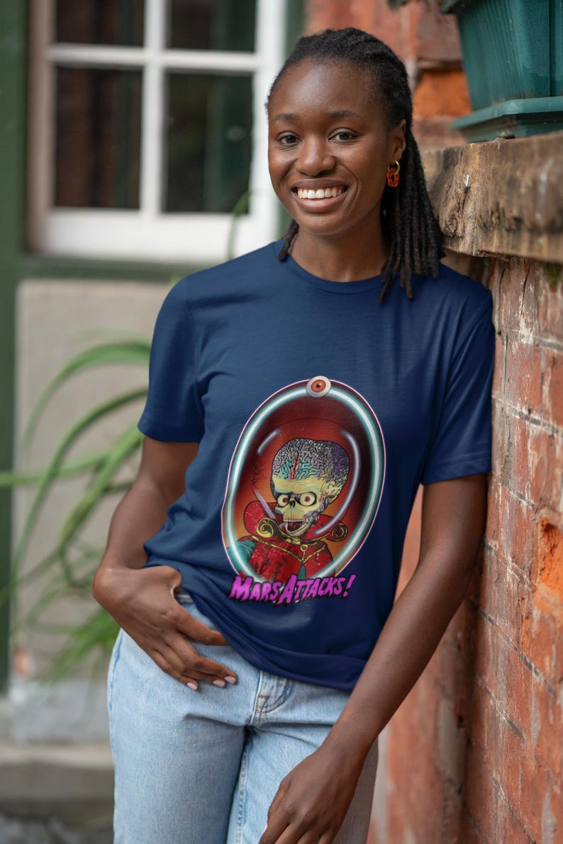 Mars Attacks Alien T-Shirt, Quirky Graphic Tee, Sci-Fi Art Shirt image 5