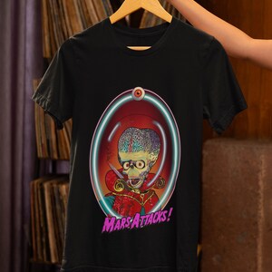 Mars Attacks Alien T-Shirt, Quirky Graphic Tee, Sci-Fi Art Shirt image 3