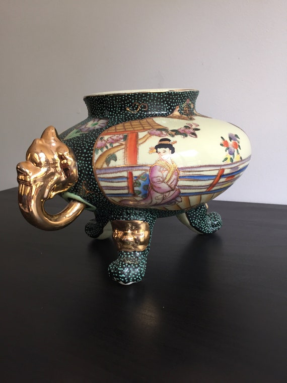 Asian Vase 8 Inch Tall Antique Chinese Ceramic Vase Chinese Etsy