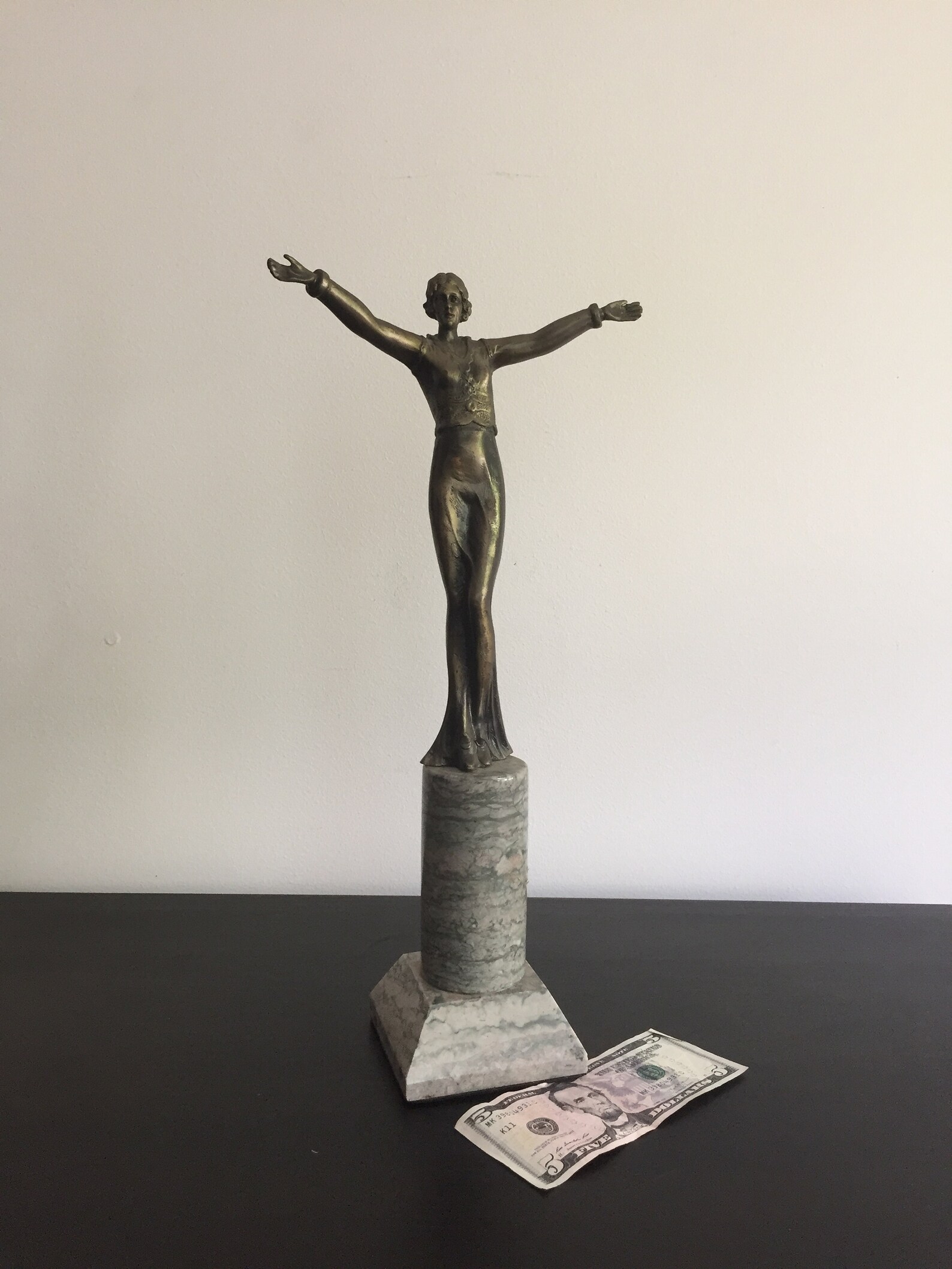 Tall Woman Metal Statue Sculpture of Woman Art Deco Women Etsy