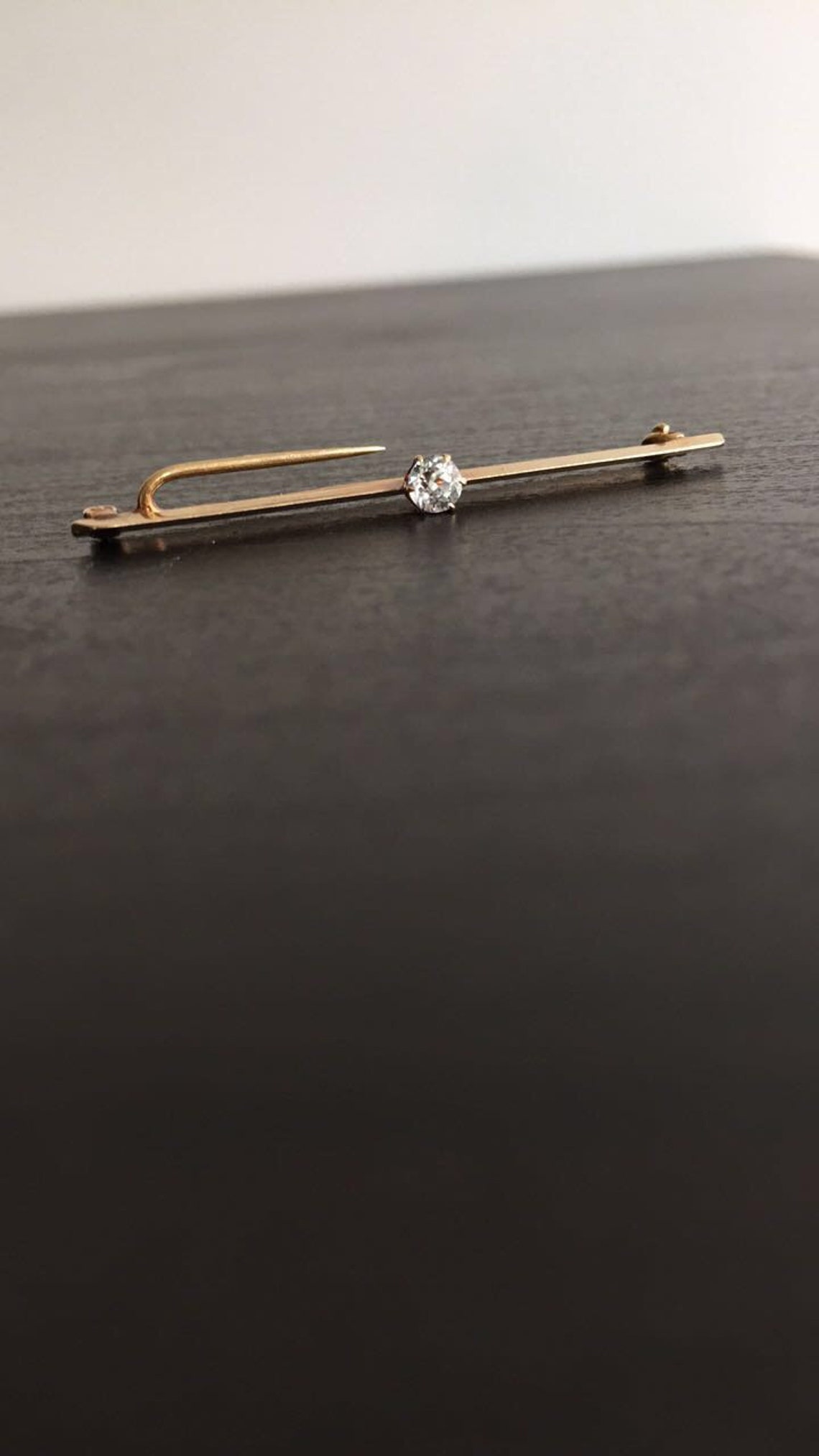 Mens Tie Pin 10K Gold Diamond Tie Pin Vintage Jewelry Etsy
