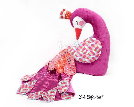 Patron De Couture Pdf Peluche Paon Patron Coussin Oiseau Diy Etsy