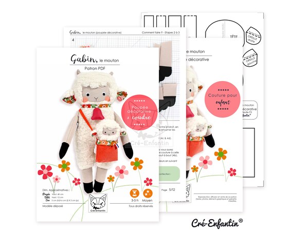 Patron De Couture Pdf Mouton Animal En Peluche Jouet Souple Etsy