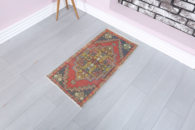 Rote Und Blaue Teppich 1 7x3 4 Ft Fu U00dfmatte Teppich Vintage