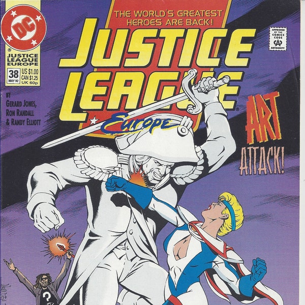 Justice League Europe #38 (May 92) - Batman, Aquaman, Flash, Power Girl, Elongated Man, Dr. Light - DC Comics