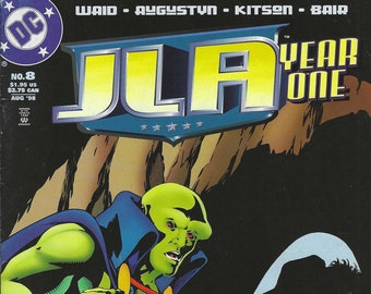 JLA Year One #8 (agosto de 98) - Flash, Linterna Verde, Canario Negro, Detective Marciano - Marvel Comics