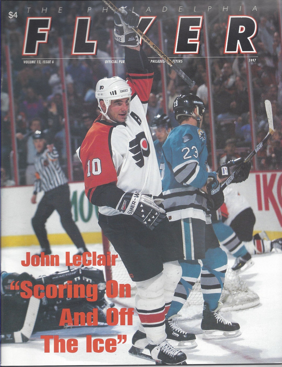 The Philadelphia Flyer - official Flyers program - John LeClair (1996-97  season)