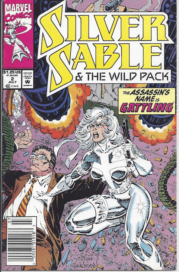 Silver Sable /& The Wild Pack #1 June 1992 Marvel Comics FOIL Embossed Cover