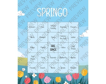 Spring Pin Bingo - Downloadable File