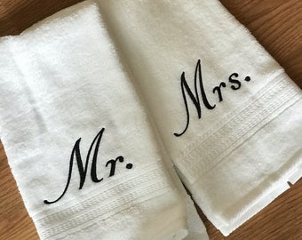 Embroidered Terry Cloth Hand Towels