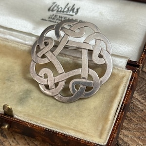 Vintage Sterling Silver Celtic Knot Brooch: Scottish Intertwined Pin