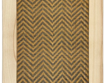 Custom Shaker Door Inserts made from Handwoven Basketry - Deertrail Pattern - Other Patterns Listed Separately