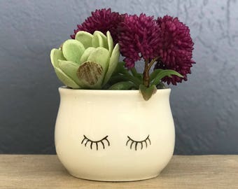 Hand-Painted Planter Mini Pot 2 Inch Succulent Planter Gifts Under 10 Dollars Best Selling Item Jewelry NavigateNorth FREE coaster included!