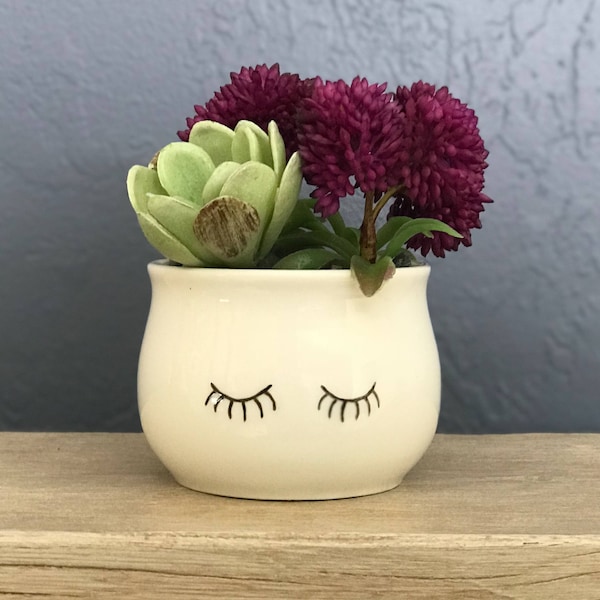 Hand-Painted Planter Mini Pot 2 Inch Succulent Planter Secret Santa Gifts Under 10 Dollars Best Selling Item Jewelry NavigateNorth