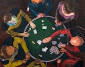 Star Trek TNG Art Print - The Next Generation - Picard Enterprise 1701D Poker Game Data Worf Riker Troi Crusher LaForge Oil Painting