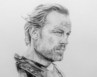 Game of Thrones Ser Jorah Mormont Art Print Pencil Portrait - Etsy Canada