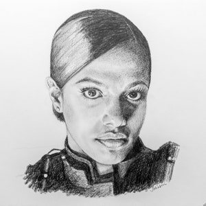 Doctor Who Martha Jones Art Print- Bleistift-Portraitdruck - Freema Agyeman - Zehnter Doktor Begleiter - UNIT - Torchwood