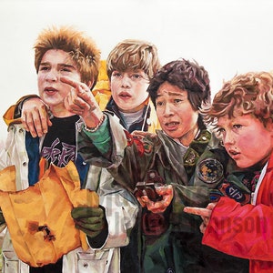 Impression d'art Goonies - Goonies Never Say Die Corey Feldman Sean Astin Hé les gars carte au trésor film Goonies peinture à l'huile mur Goonies