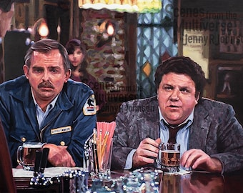 Cheers TV Show Art Print - Norm & Cliff - Bar Decor Man Cave Art