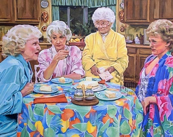 Golden Girls Art Print - Dorothy Rose Blanche Sophia - Betty White Bea Arthur - Thank You for Being a Friend Wall Decor