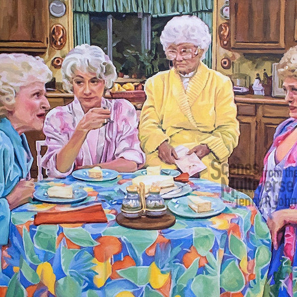 Golden Girls Art Print - Dorothy Rose Blanche Sophia - Betty White Bea Arthur - Merci d'être une décoration murale amie