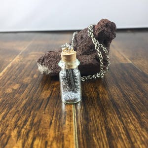 Glitter Feather Bottle Pendant Necklace