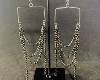 Pendientes colgantes de cadena de bronce de cañón