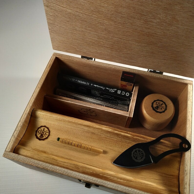 Stash Box Combo Stash Box With Rolling Tray Stash Box Etsy