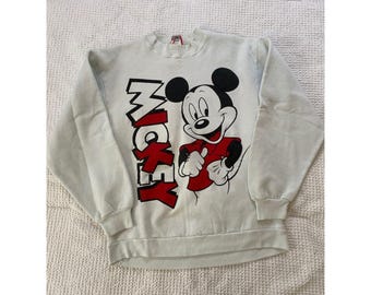 Vintage 80er Jahre Disney Micky Maus Rundhalsausschnitt Doppelseitig Gr.M