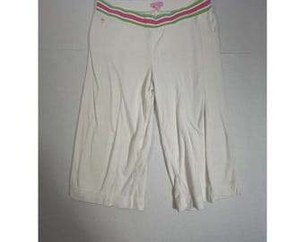Lilly Pulitzer White Capri Pants Lounge y2k Terry Size L