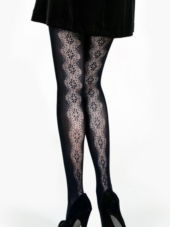 One Size Lady's Lace Fishnets Pantyhose 