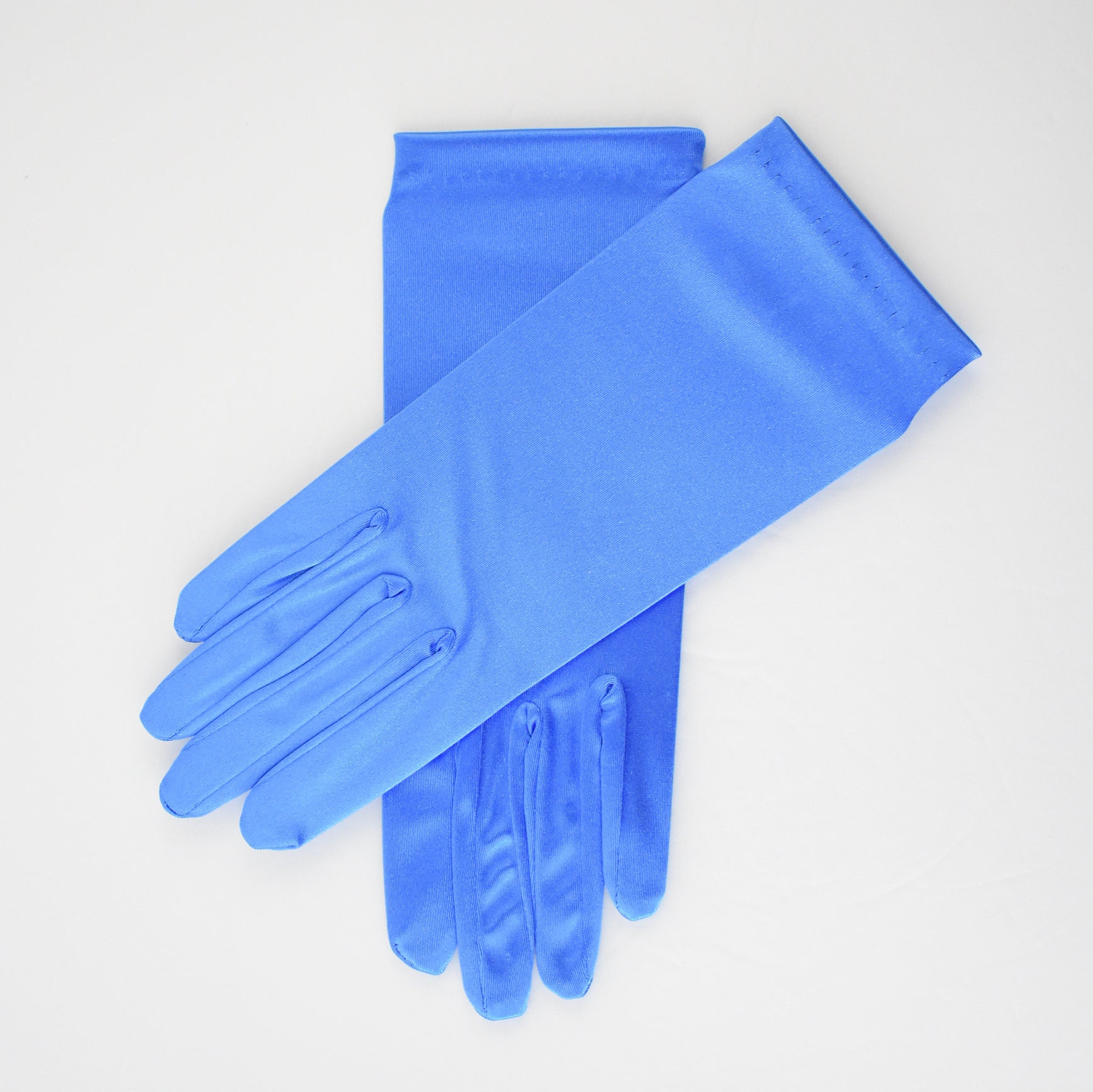 Opera Royal Blue Stretch Satin Gloves Blue Bridal | Etsy UK