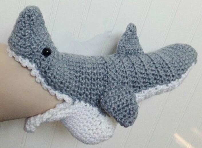 Schoenen damesschoenen sloffen gehaakt haai Slippers volwassen Womens maten 4-10 Womens Shark sokken 